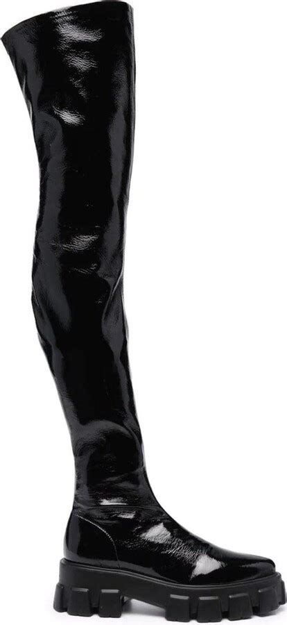 prada tractor boots|prada thigh high boots.